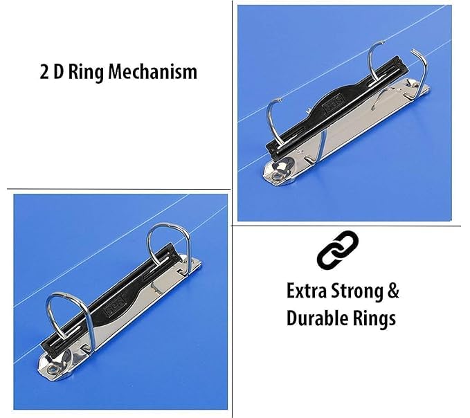 Image of 2D Ring Binder File,Plastic File Folder Legal Size Tough & Durable (F /S-Legal 2D Ring Binder Blue - 1)