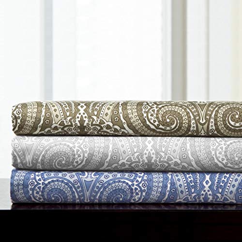 Sweet Home Collection COMINHKG103455 1500 Supreme Collection King Sheet Sets Paisley Gray - Luxury Hotel Bed Sheets And Pillowcase Set thumb #4