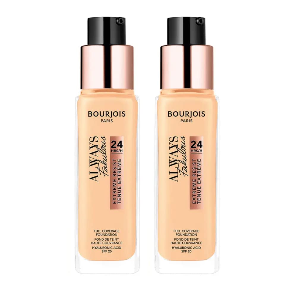 2 x Bourjois Always Fabulous 24hr Extreme Resist Foundation - 120 Light Ivory