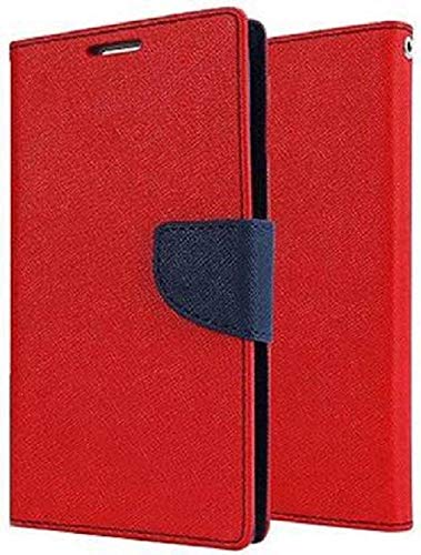 Thinkzy Artificial Leather Flip Cover Case for Vivo Y20 (Red Blue)
