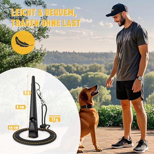 Kolamom Hundepfeife für Rückruf, Hundepfeife Hochfrequenz Lautlos mit Pfeifenband, Genormter Frequenz, Hörbar & Weitreichend, Erziehungshilfen für Hunde der Perfekte Rückruf