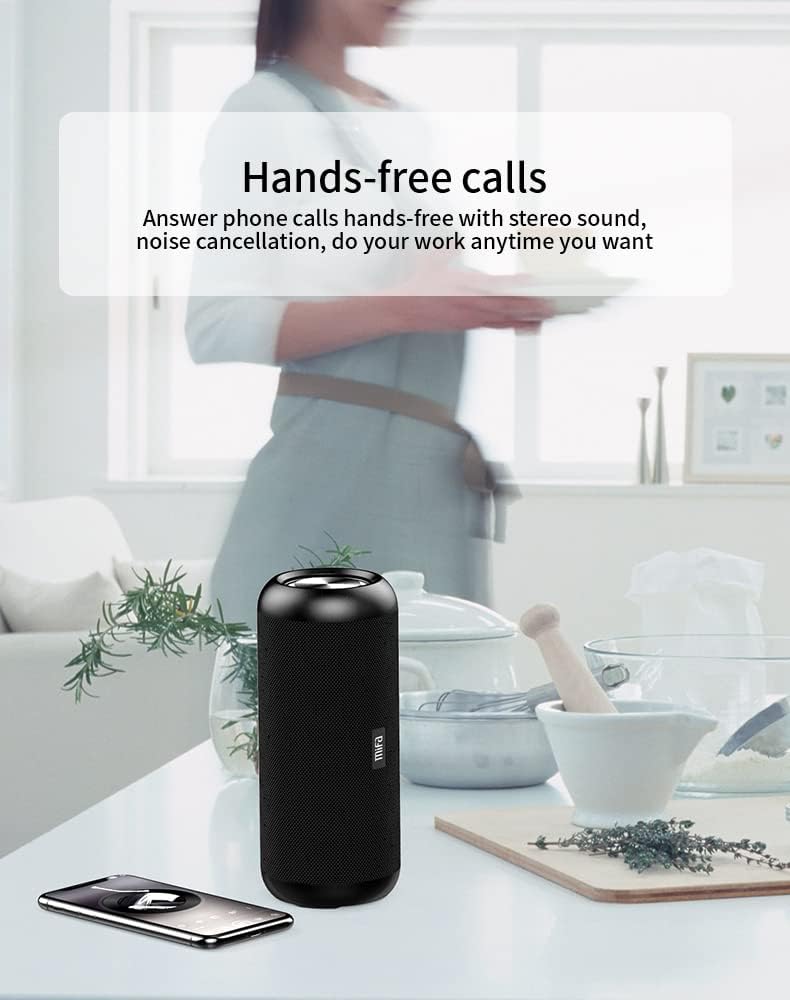 MIFA A8 Caixas de Som Portáteis Bluetooth, Alto-falante portátil IPX7 à prova d'água, 30W Bass, Emparelhamento estéreo sem fio, Mic embutido, Suporte Micro SD, AUX-in, micro-USB Charing, Preto