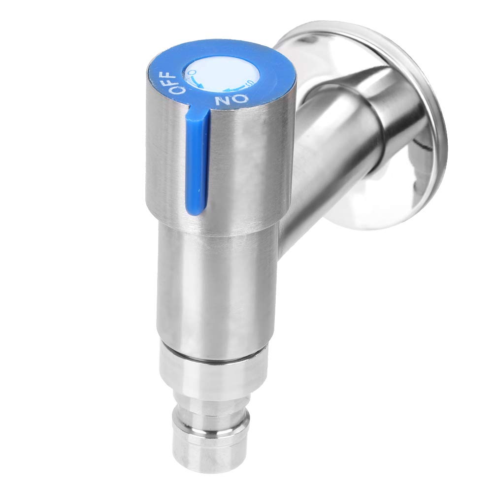 Grifo de Agua de Montaje En La Pared G1/2" Acero Inoxidable, Grifo de Lavandería Fregadero Cocina Lavadora Jardín Frío