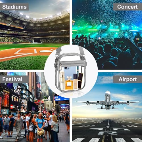 Image of Fibrdoo Clear Crossbody Purse Bag, Clear Bag Stadium Approved with Front Pocket for Concerts Sports Festivals