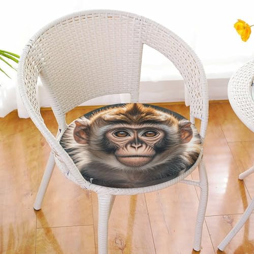 Coussin de siège rond en mousse à mémoire de forme chic design singe - 6