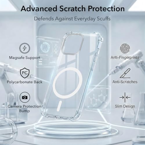 Image of Jkobi Shockproof Crystal-Clear Back Cover for Apple iPhone 14 Pro Max (Magsafe Wireless Support | Drop & Camera Protection | Hard Polycarbonate)