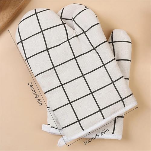 Gants de cuisson cuisine blancs lot de 2 isolants pour four - 7