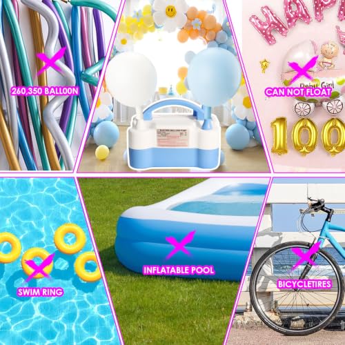 Inflador eléctrico de globos con doble boquilla y herramienta para atar - Inflador portátil para fiestas, revelación de género, baby shower, festividades miniatura 4