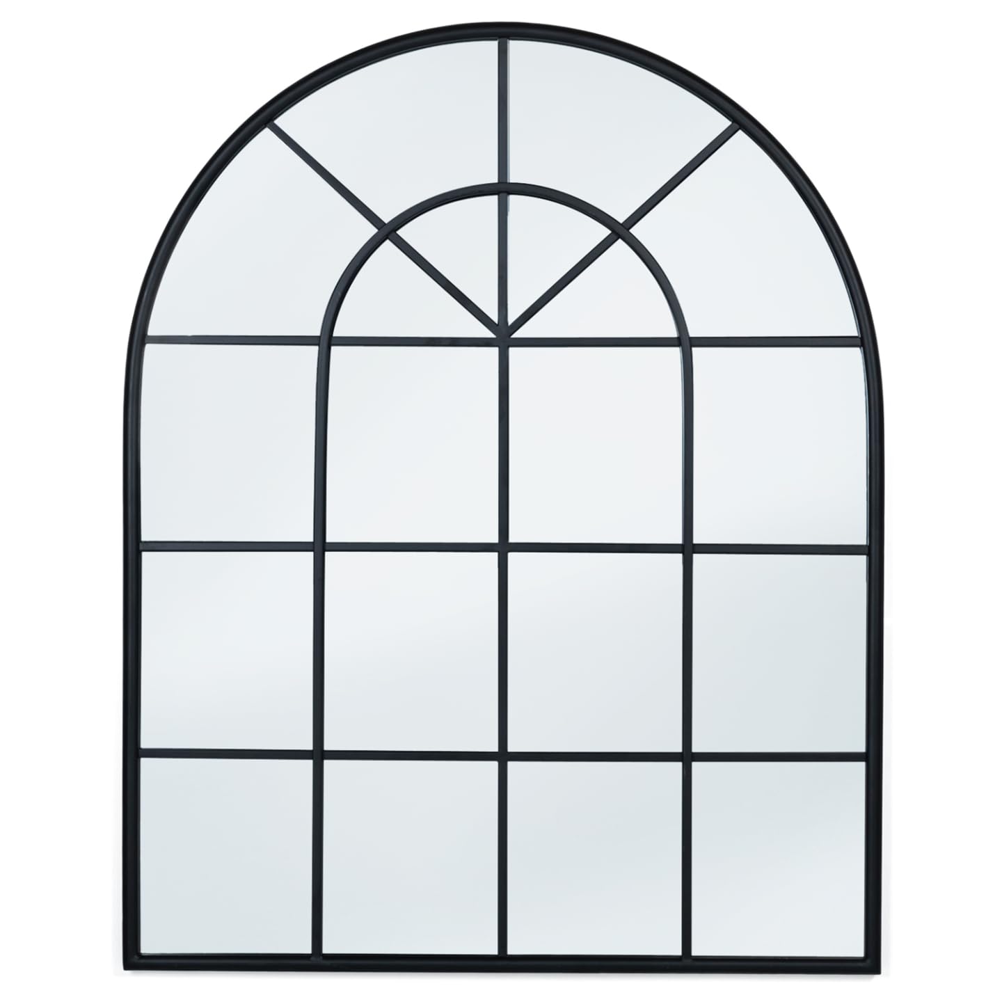 IDMarket - Espejo de arco de cristal de diseño industrial 80 x 100 cm