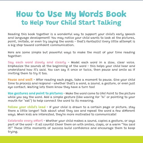 image for Twin Cities Speech Therapy Publishing My Words Book: Easy First Words 