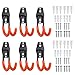 AMTOVL 6PZ Doppio Gancio in Acciaio per Garage Ganci da Parete Appendi Bici Scale Flessibili 15-40KG Set 6 Ganci Multiuso da Muro Rastrelliere per Giardino Capannone con Tasselli - Arancione