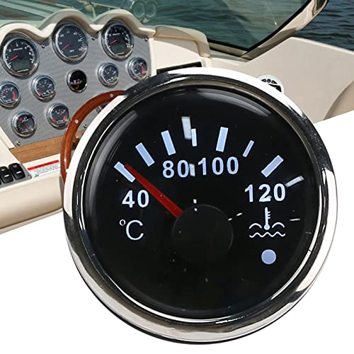 Zusatzinstrumente - Kühlwassertemperaturanzeige, Ersatz Marine Auto Instrument Ersatz Für Auto & Boote Eu-Sensor(Schwarzes Zifferblatt)