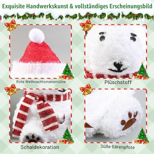 Mini LED Eisbär 85cm Weihnachtsdeko,Beleuchtete Weihnachtsdekorationen Zusammenfaltbar mit 60 LED-Lichter… – Ansicht 3