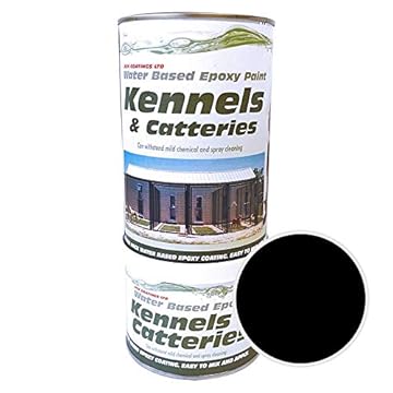 ASK Coatings Cattery and Kennel Floor Paint, waterproof epoxy paint (1L, Black)