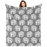 Elephant Blanket, Elephant Gifts for Kids, Soft Blanket for Boys Girls Room Decor, Cozy Throw Blankets Christmas Birthday Gifts for Toddlers Teens Couch Bed 60' X 50'
