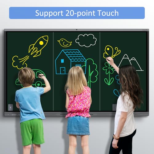 Image of Shiarffe X5 Smart Board 75 Inch 4K Interactive Whiteboard | 8GB RAM + 128GB Storage, All-in-One Touchscreen Monitor, Built-in 48MP Camera, Mics and Speaker, Board Only