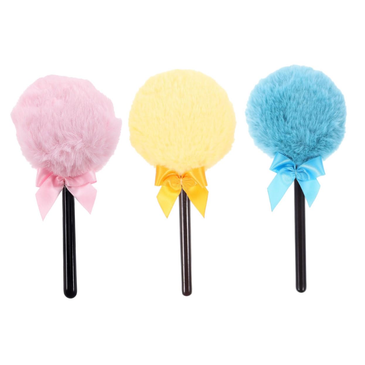 TOVINANNA 3pcs Lollipop Handle Powder Puff for Women Soft and Portable Makeup Brush for Loose Powder Blush and Highlighter Application Chic Design for Seamless Blending and Versatile Use