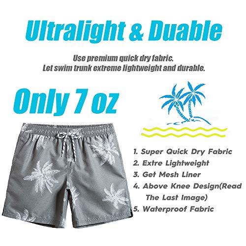 Image of maamgic Mens Slim Fit Swim Shorts Swim Trunks 7 inch Quick Dry Mens Bathing Suits with Mesh Lining