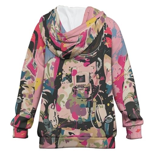 Pink Camouflage Military (2) Children's Raglan Sleeve Hoodie, Suitable for Home And Outdoor Use8-9Y2