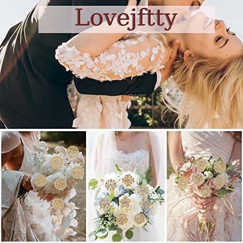Image of 12 /36 Pieces Wedding Bouquet Brooches for Women Fashion, Rhinestone Bulk Flower Brooch Pins for Crafts