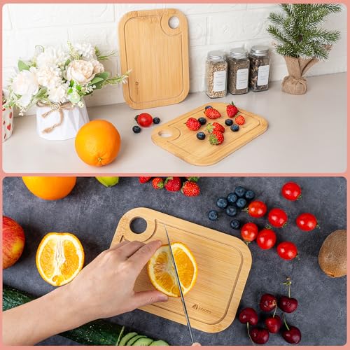 Set de 2 tablas de cortar pequeñas de bambú miniatura 5