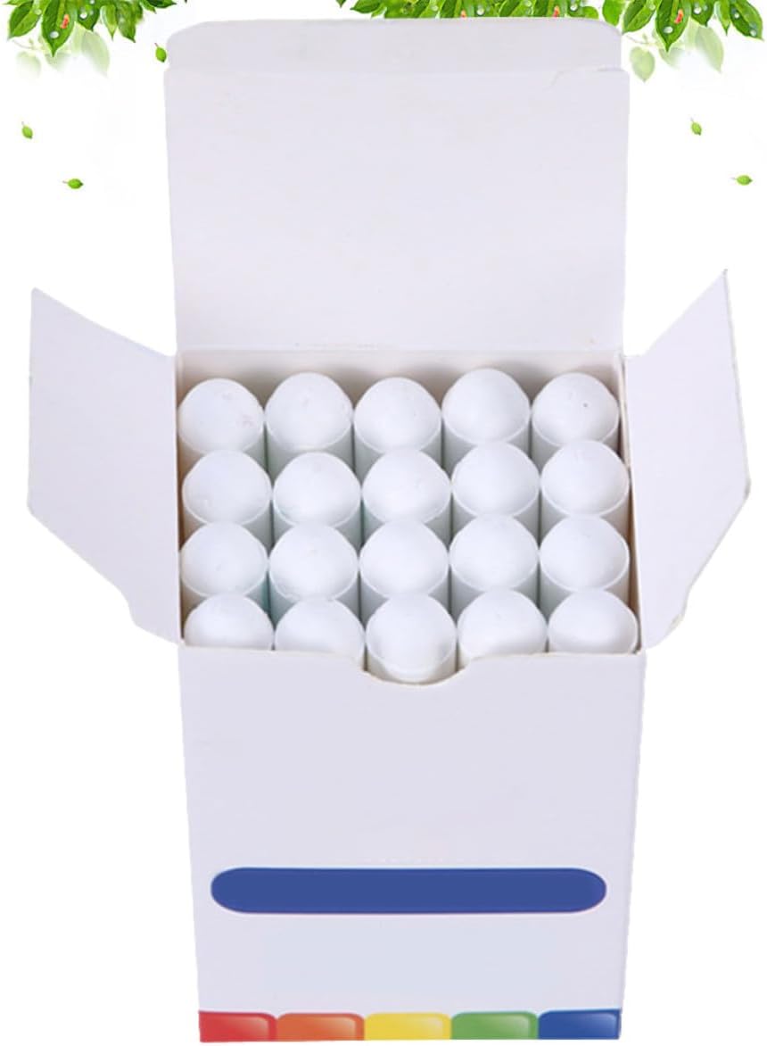 20 Pcs Dustless Washable Teaching Chalks for Sidewalks and Floors