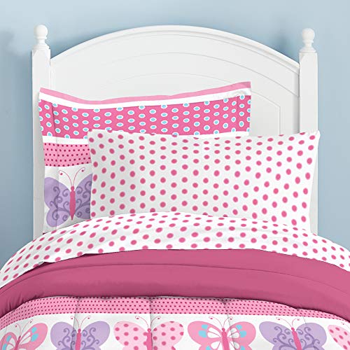 Dream Factory Butterfly Dots Ultra Soft Microfiber Girls Comforter Set, Pink, Full #TOP6
