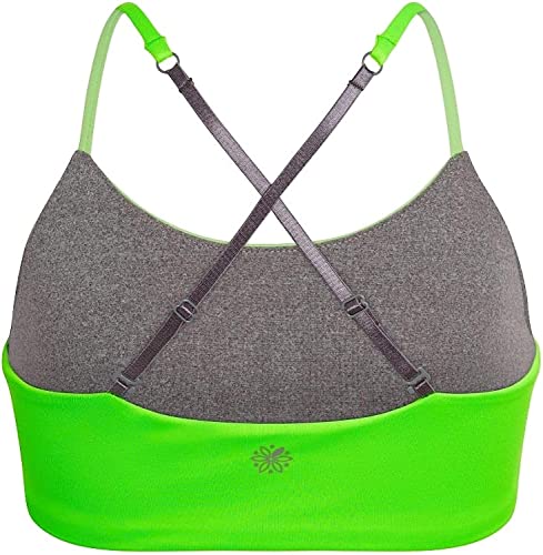Bleum Active Bra - Comfortable Sports Training & First Bra (14, Lime-Silver, Numeric_14)2