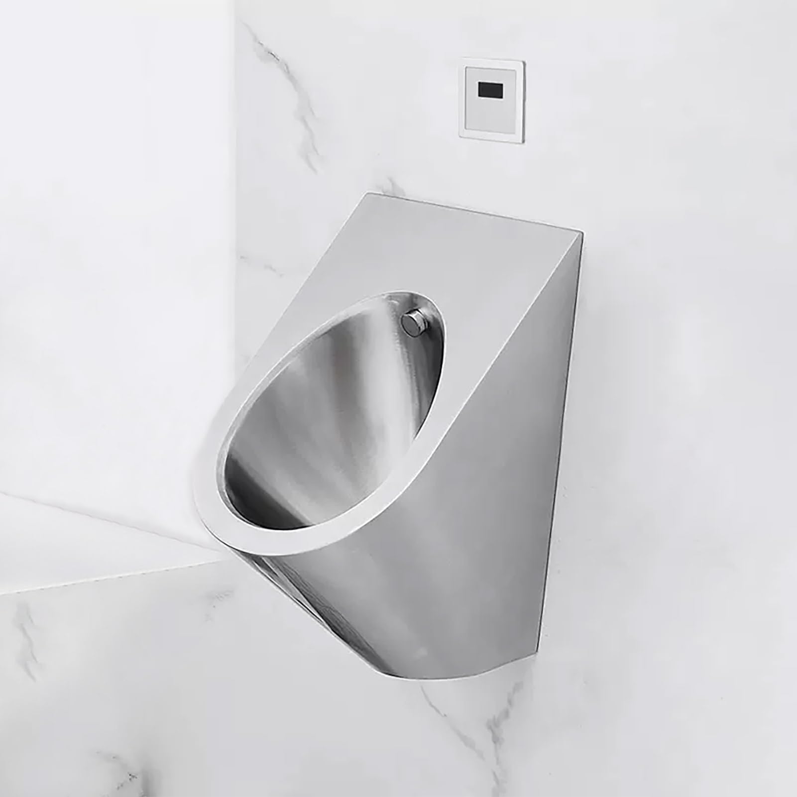 Orinatoio In Acciaio Inossidabile 304 Con Valvola Di Scarico Con Sensore, Orinatoio Da Uomo A Parete Con Scarico, Orinatoio Commerciale Antispruzzo Con Sistema Di Scarico,Stainless Steel Sensor