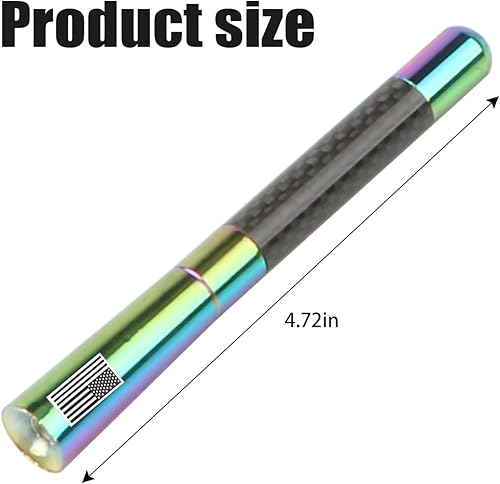 Miniatura 8 de Antena corta para automóvil, antena de radio de aluminio de fibra de carbono de 4.7 pulgadas con bandera estadounidense para recepción AMFM, antena