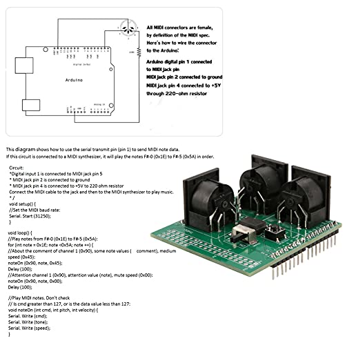 MIDI Shield Musical Breakout Board Instrument Digital Interface MIDI Adapter Plaat compatibel met Arduino Adapter Board… - Image 7
