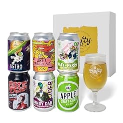 Buy Crafty Nectar Craft Cider Selection Gift Box with Tasting Glass – Vegan & Gluten-Free Sparkling Canned Drinks (6 x 330 ml) – Crafty Nectar