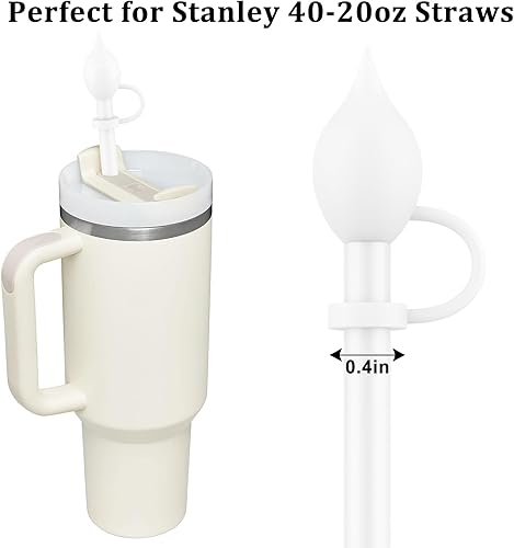 Miniatura 3 de 4 fundas de popote para Stanley Cup de 40 a 20 onzas, tapas de silicona de 0.4 pulgadas, accesorios de copas Stanley, a prueba de polvo y fugas (4