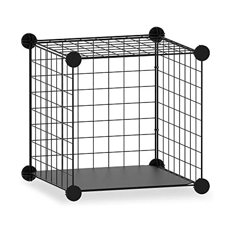 SIMPDIY Bookshelf Multi-function Space-saving Metal Organizer Wire Shelves Cubes Storage Portable Storage Shelf Racks(1 cubes) Cover