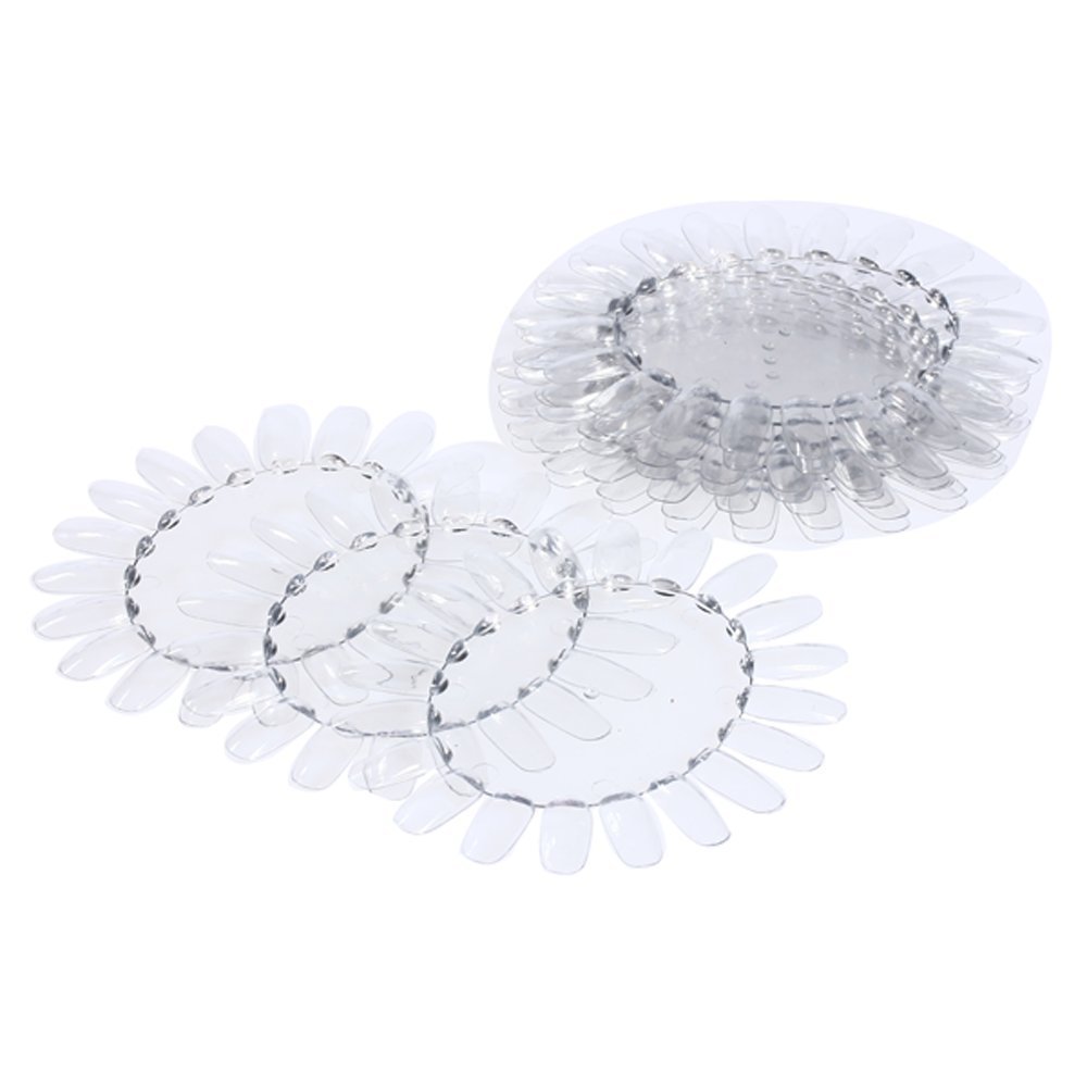 BOMIEN 5pcs Clear False Nail Art Tips Sticks Display Wheel UV Gel Nail Nail Polish Wheels for Practice Salon
