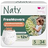 Naty FreeMovers Luierbroekjes, Maat 5 (12–18kg), 34 stuks