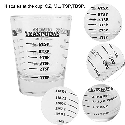 Vaso Medidor de Vidrio 30 ml Pequeño Transparente miniatura 5