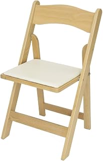 Rhino Series Wood Folding Chair (4 Pack) - Garden & Indoor/Outdoor Use - Perfect for Events, Weddings and Party Rentals - Durable, Storable, and Lightweight (Natural)