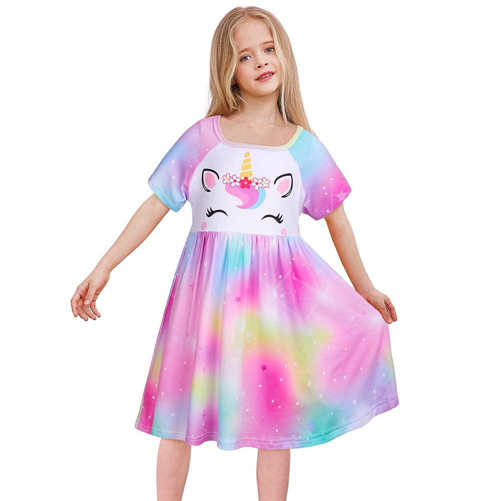 Buy Girls Nightgowns Unicorn Sleepwear Soft Short Sleeve Nightgown Night Dress for Kids Online