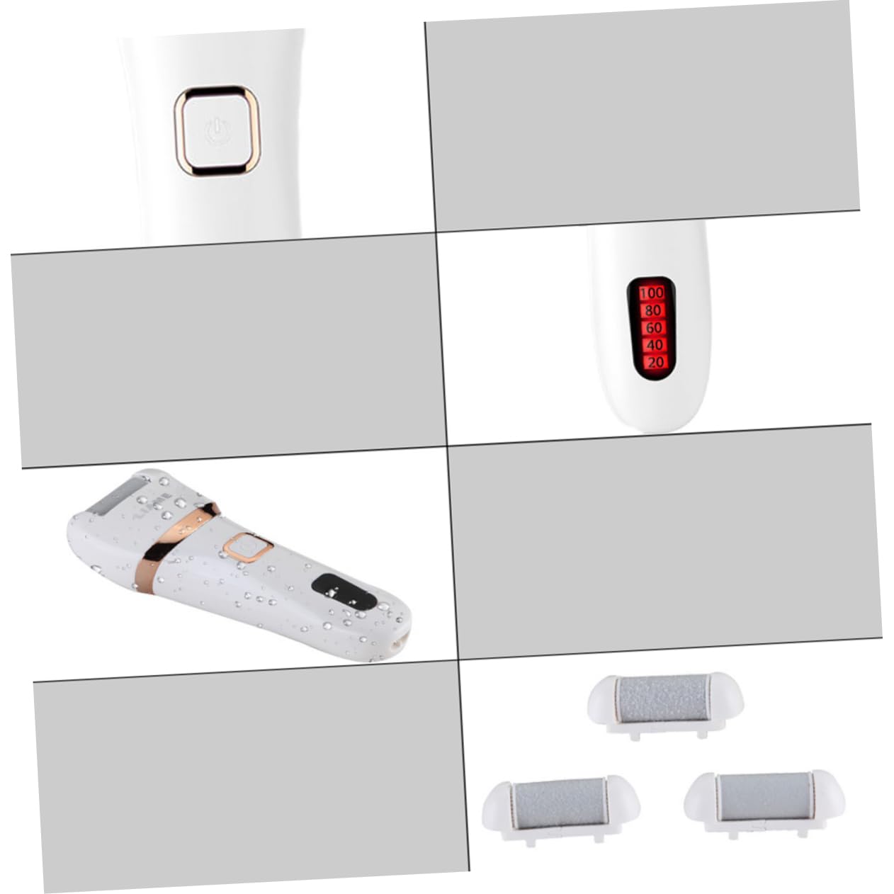 minkissy 1pezzi Elettrica Per Piedi Rimozione Calli Piedi Esfoliante Per Pedicure Testine Extra Ricaricabile Via Usb Adatto Per Uso Domestico e Professionale