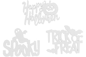 Ciieeo 3pcs Halloween Wood Cutouts Trick or Treat Sign