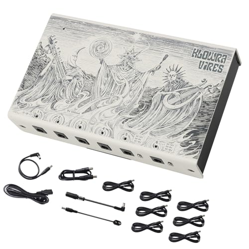 Klowra Vires Dual-Isolated Guitar Pedal Power Supply Multi-Voltage 9V 12V 18V & 24V Ultra-Low Noise Power Station for Digital Multi-Effects 100-240V Global Ready