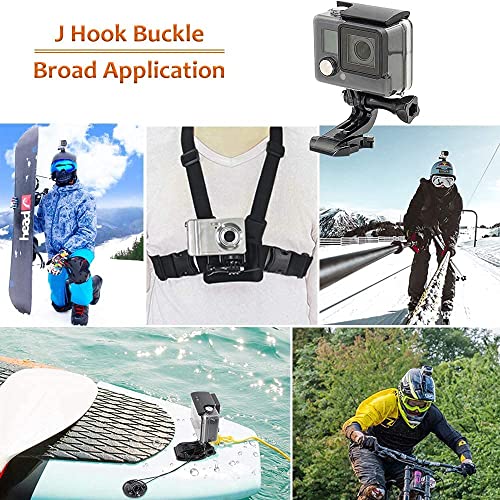 Image of TECHONTO J Hook Buckle Mount for Vertical Surface, Compatible for All GoPro Max /GoPro Hero 8 7 6 5 4 3+ 3 HD and Other Action Cameras (Black)