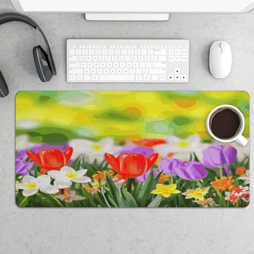 Spring Flowers Desk Pad con base de goma grande miniatura 5