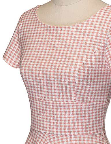 Image of GownTown Women's 1950s Vintage Dresses Short Sleeves Cocktail Stretchy Party Dresses with Pocket
