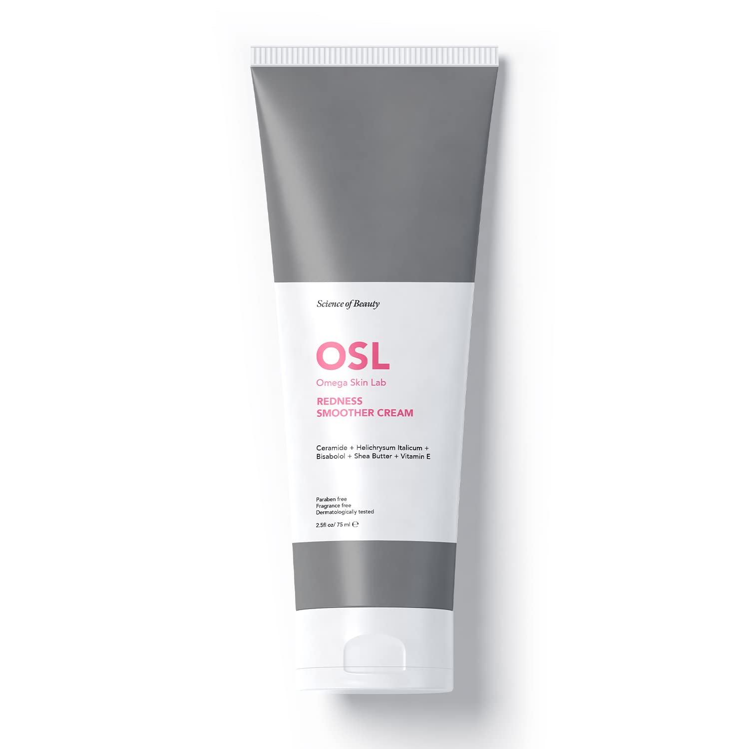 OSL Omega Skin Lab OSL Redness Smoother Cream 75ML - Skin Care Solution with Vitamin E, Shea Butter, Bisabolol, Helichrysum Italicum, Ceramide - Tinted Moisturiser and Colour Correcting Formula
