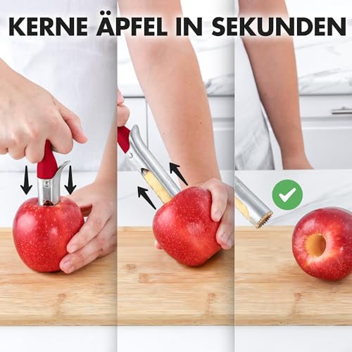 Zulay Kitchen Premium Apfelentkerner - Durable Apfelentkerner Remover aus Edelstahl, Apfelausstecher für birnen, paprika, fuji, honeycrisp, gala & pink lady äpfel - Edelstahl Apfelausstecher 2