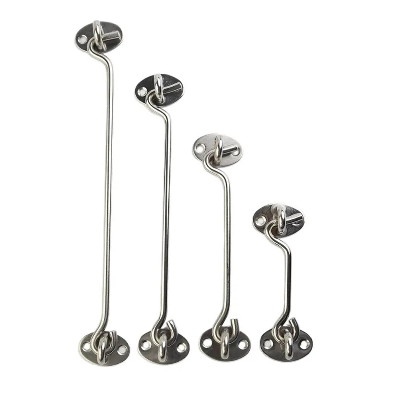 Zamek z haczykiem do bramy, Zatrzask do drzwi z mosiężnym hakiem, 4 sztuki, kawa 3-8 cali(8inch)
