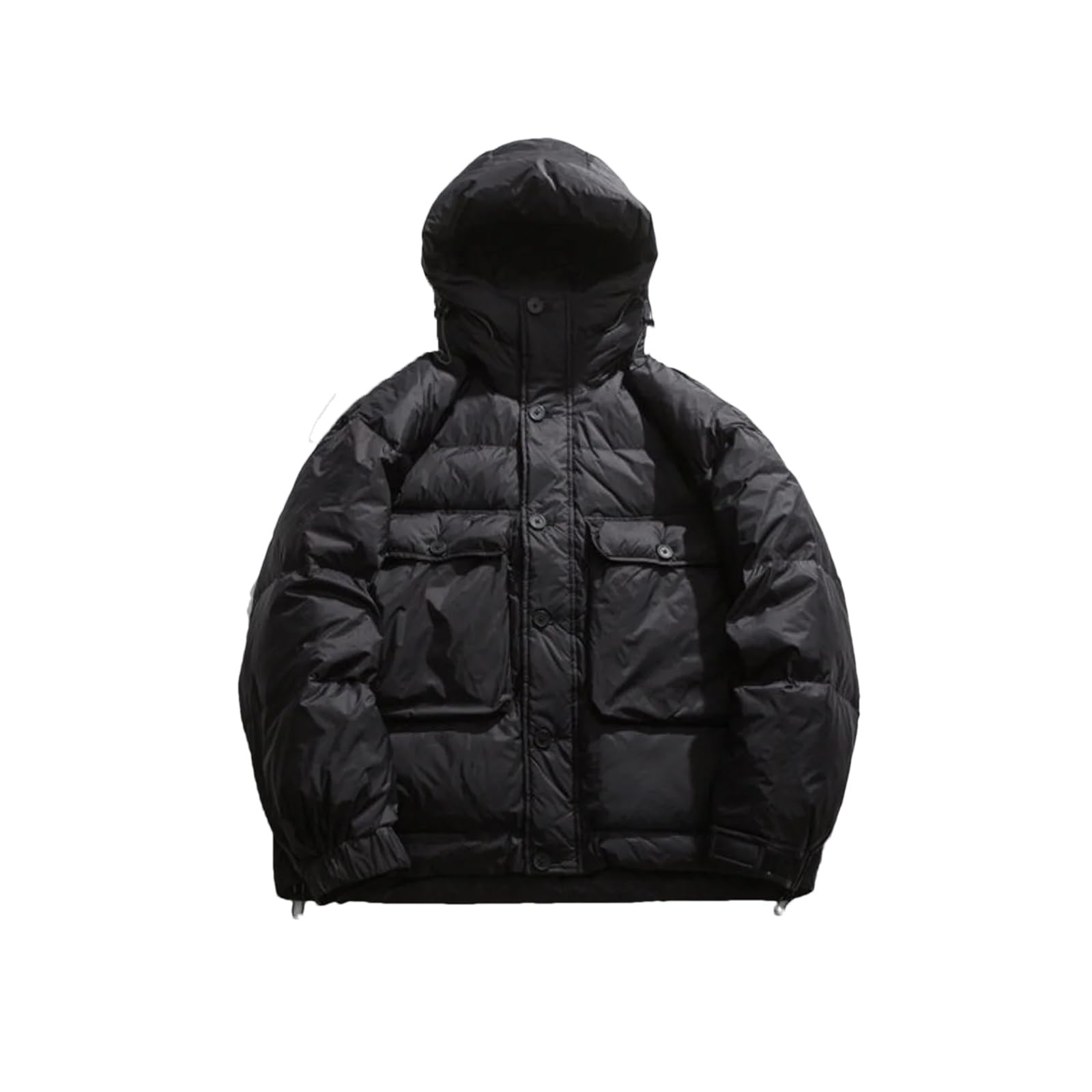 Dcvmvmn Mens Winter Casual Long Sleeve Hooded Down Jacket Lightweight Short Puffer Ski Bubble Coat