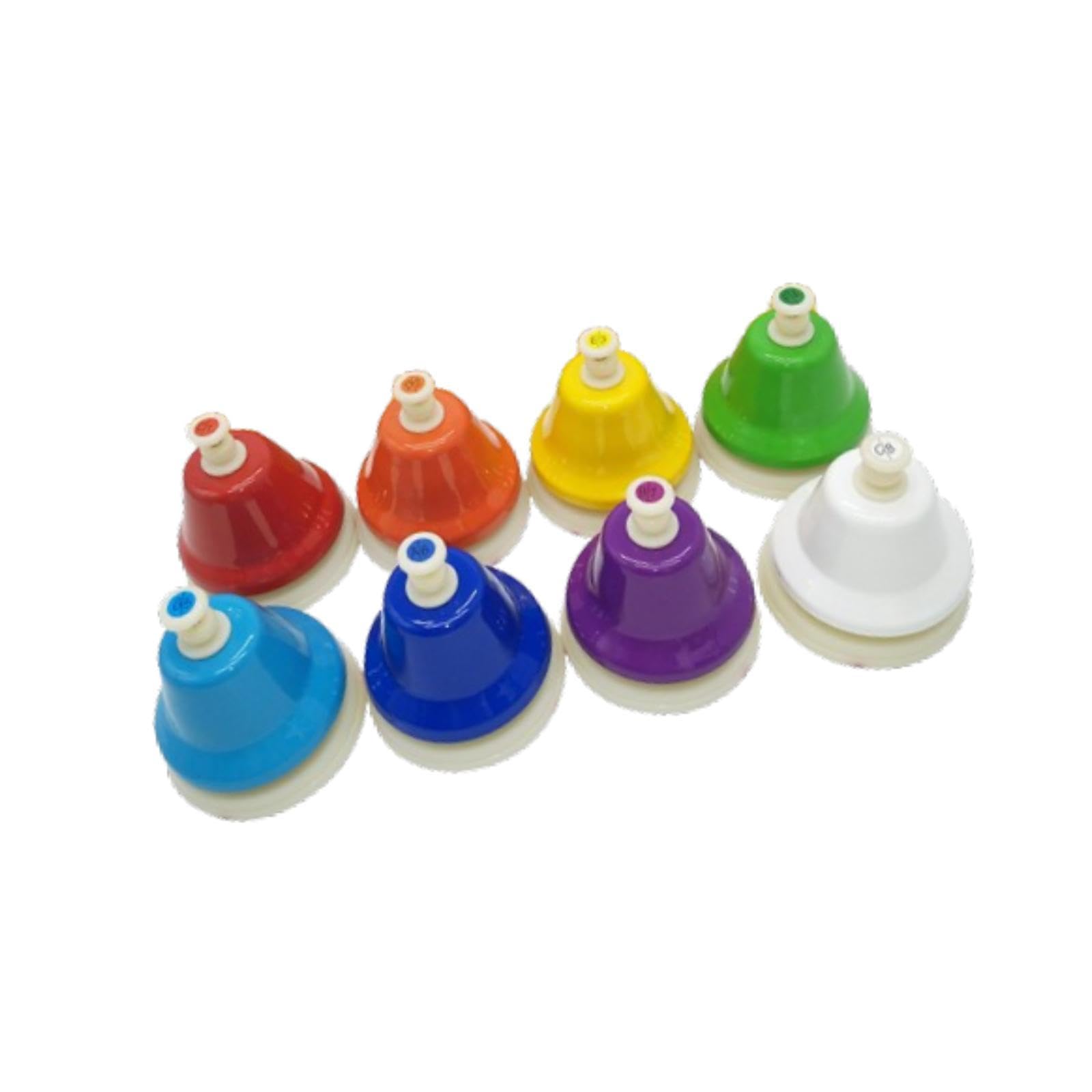 Oshhni Los niños juegan campanas de escritorio, campanas de manos, juguete de aprendizaje diatónico de mano, coloridos hojas musicales, 8 notas, regalos de